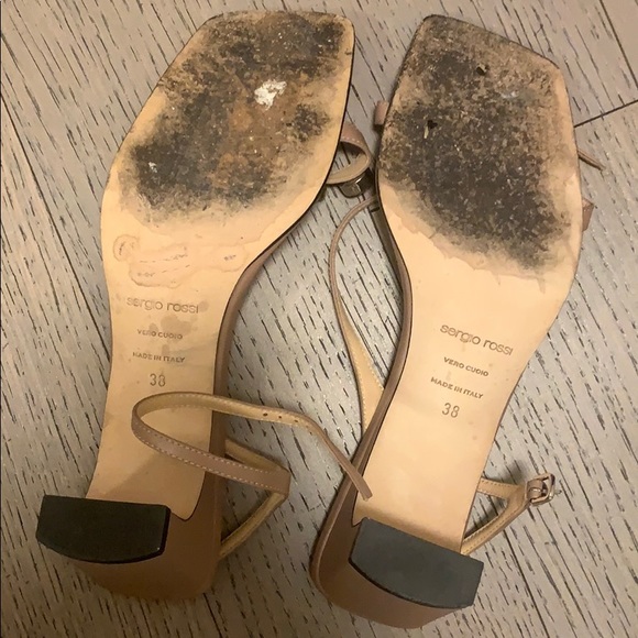 Authentic Sergio Rossi Leather Crystal Sandals - Picture 5 of 7